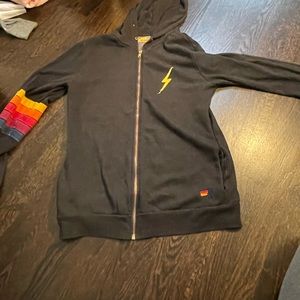 Aviator Nation black zip up hoodie